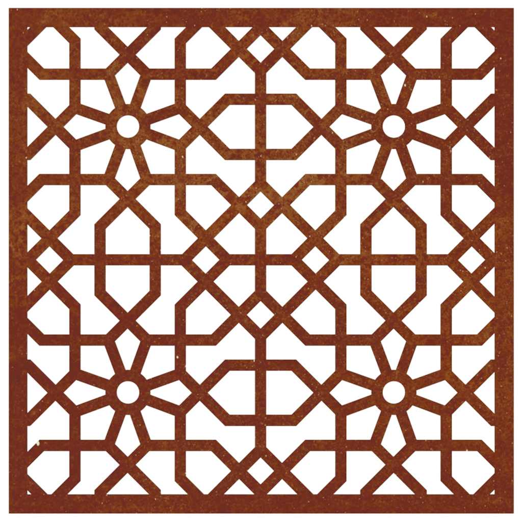 mór stílusú corten acél kerti faldísz 55x55 cm