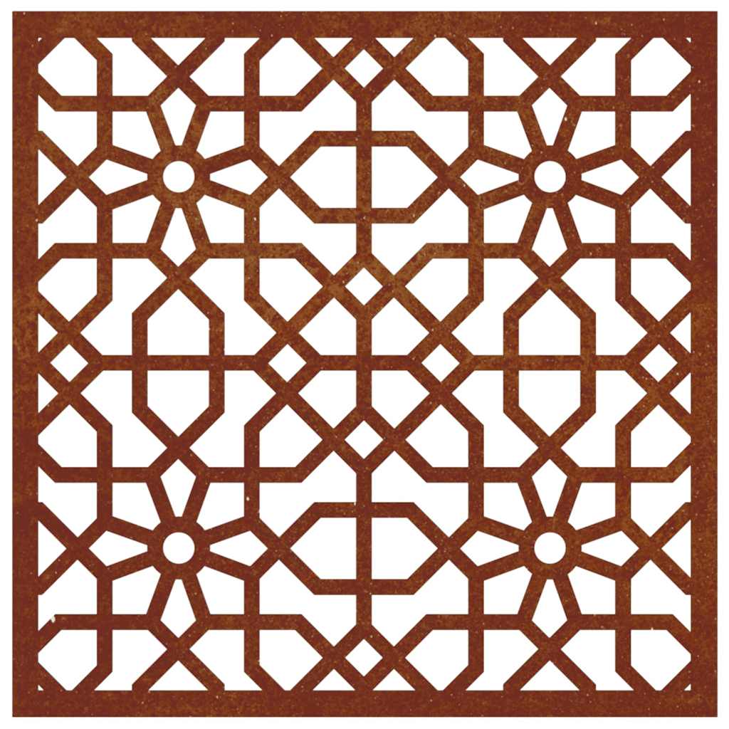 mór stílusú corten acél kerti faldísz 55x55 cm
