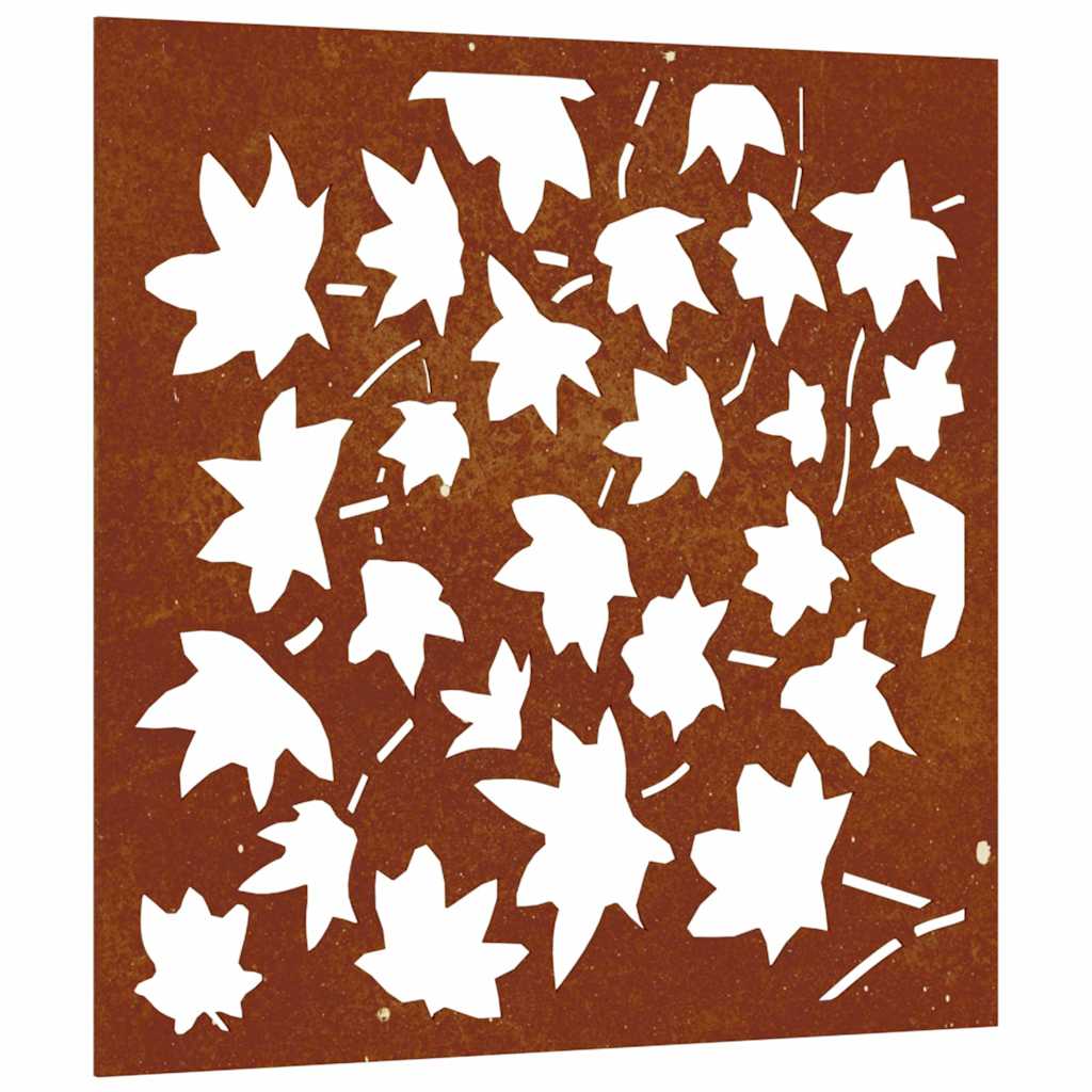 juharlevél mintás corten acél kerti faldísz 55x55 cm