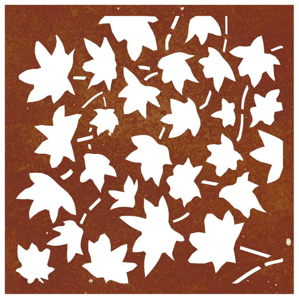 juharlevél mintás corten acél kerti faldísz 55x55 cm