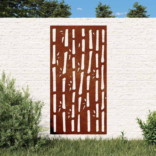 bambuszmintás corten acél kerti faldísz 105 x 55 cm