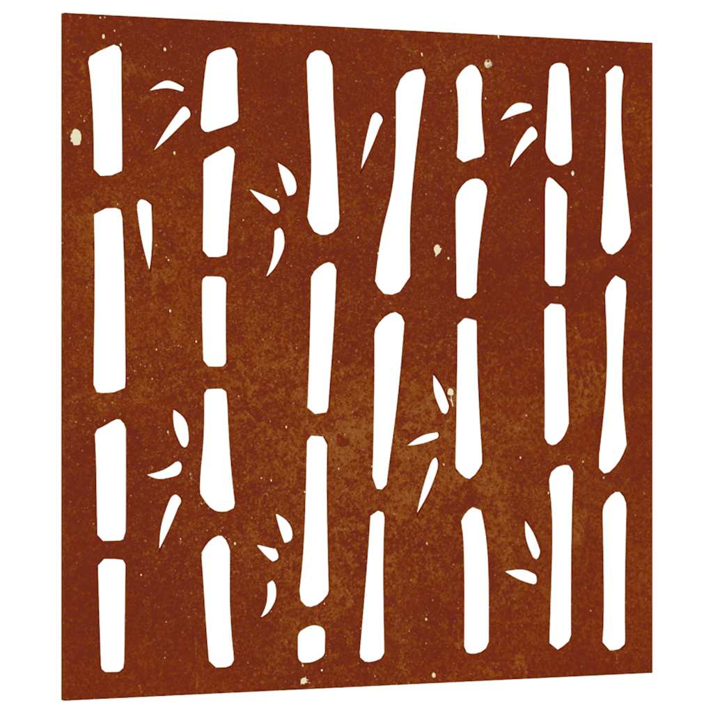 bambuszmintás corten acél kerti faldísz 55x55 cm