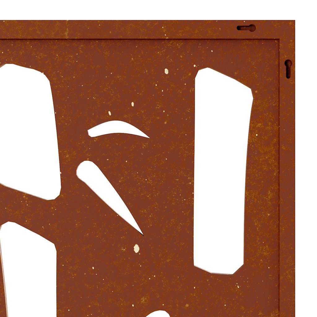 bambuszmintás corten acél kerti faldísz 55x55 cm