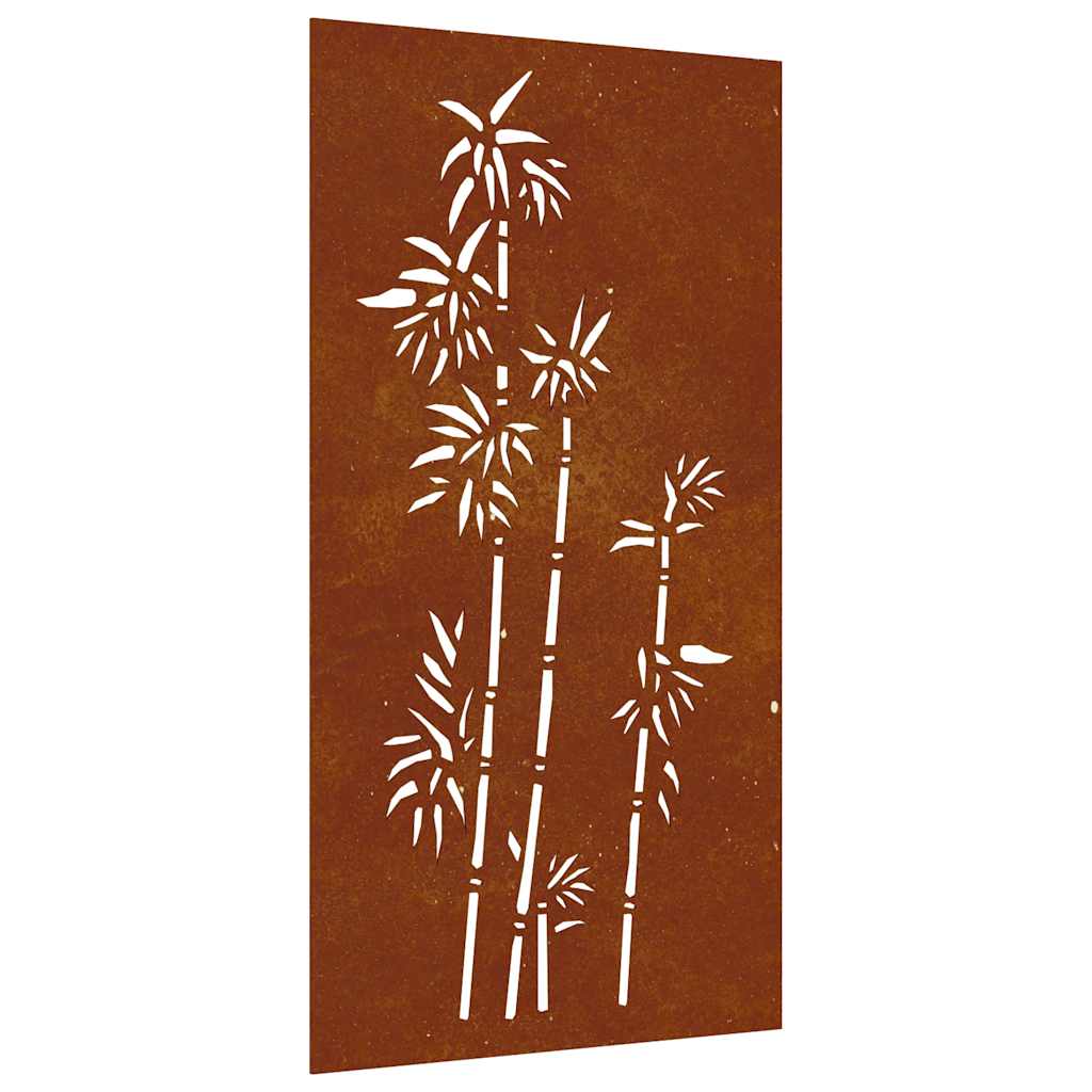 bambuszmintás corten acél kerti faldísz 105 x 55 cm