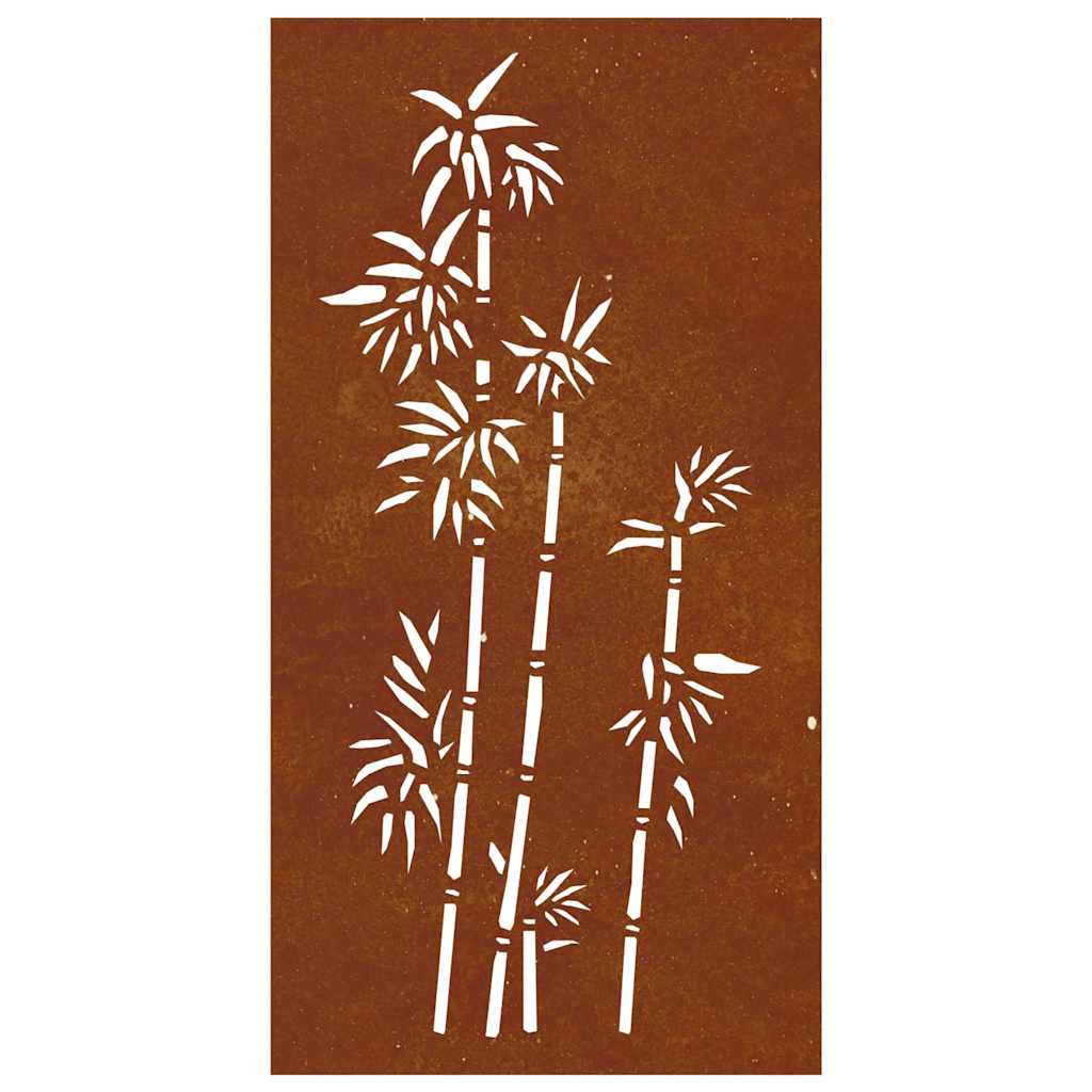 bambuszmintás corten acél kerti faldísz 105 x 55 cm