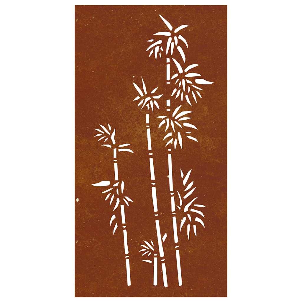 bambuszmintás corten acél kerti faldísz 105 x 55 cm