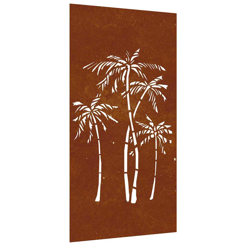 pálmafa mintás corten acél kerti faldísz 105 x 55 cm