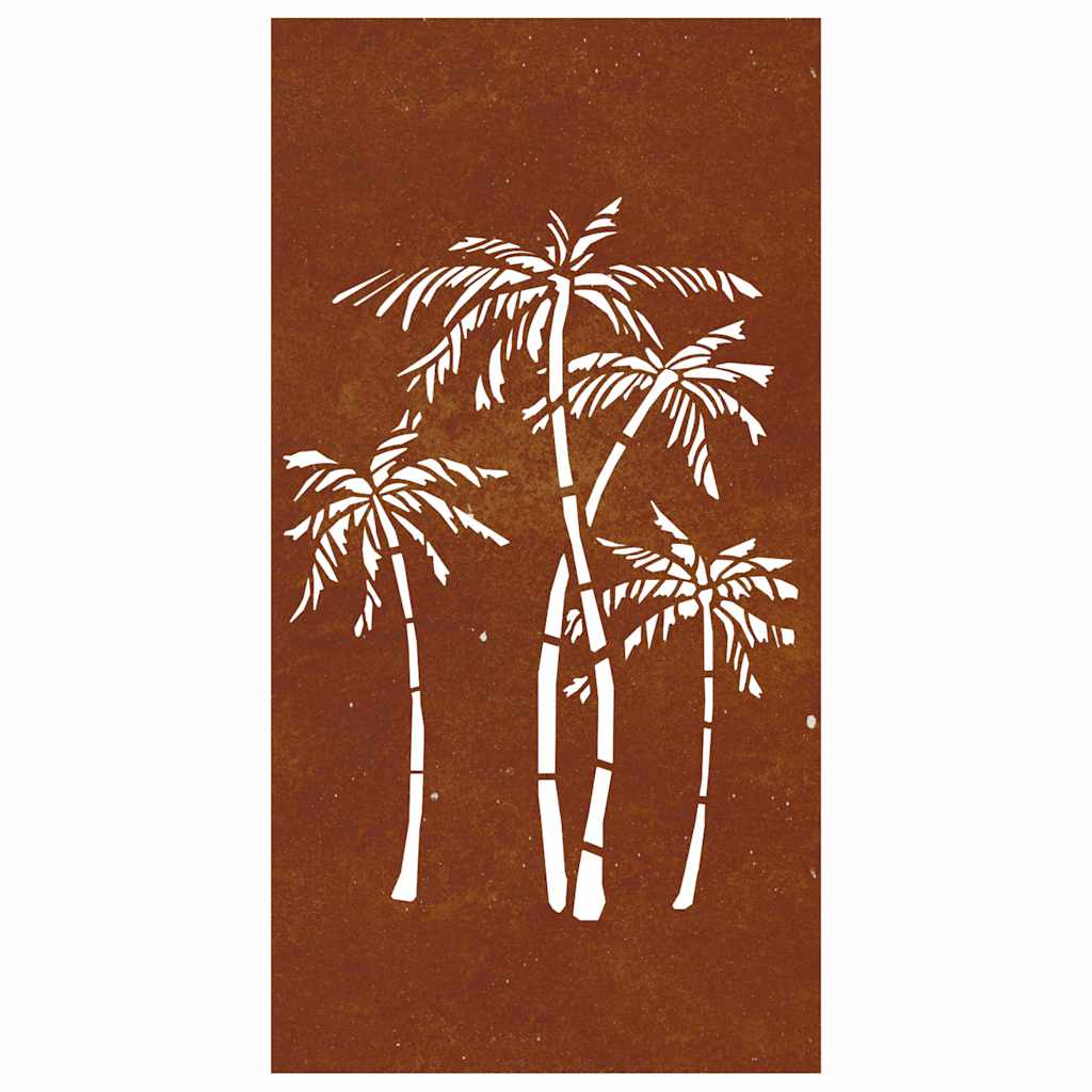 pálmafa mintás corten acél kerti faldísz 105 x 55 cm