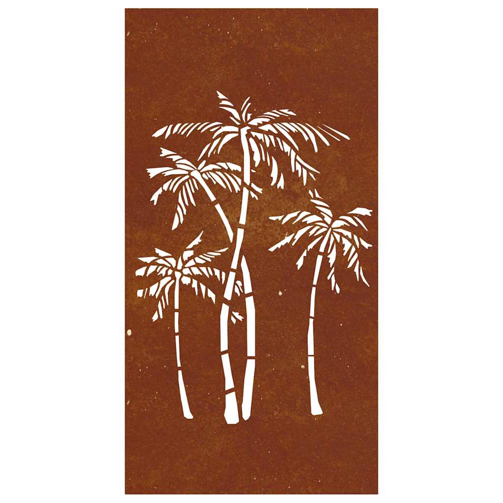 pálmafa mintás corten acél kerti faldísz 105 x 55 cm