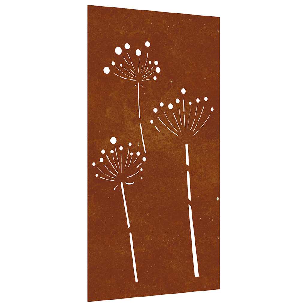 virágmintás corten acél kerti faldísz 105 x 55 cm