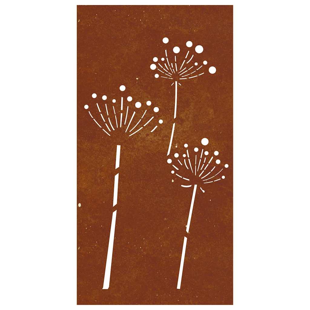 virágmintás corten acél kerti faldísz 105 x 55 cm