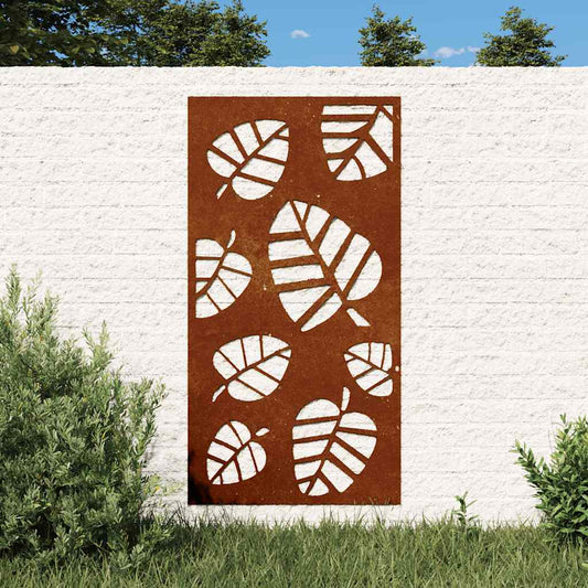 levélmintás corten acél kerti faldísz 105 x 55 cm