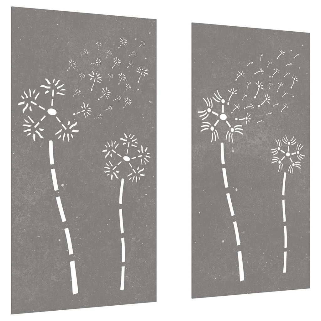 2 db virágmintás corten acél kerti faldísz 105 x 55 cm
