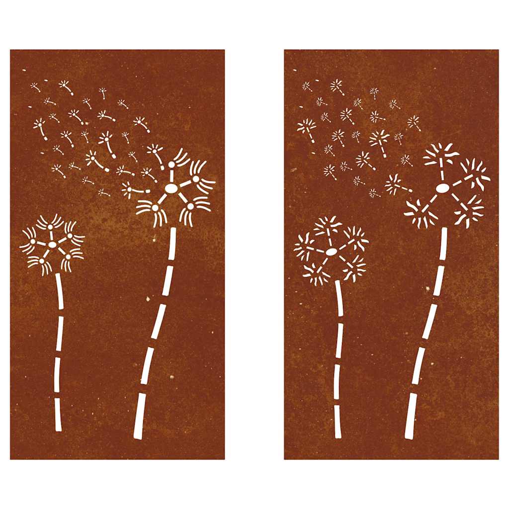 2 db virágmintás corten acél kerti faldísz 105 x 55 cm