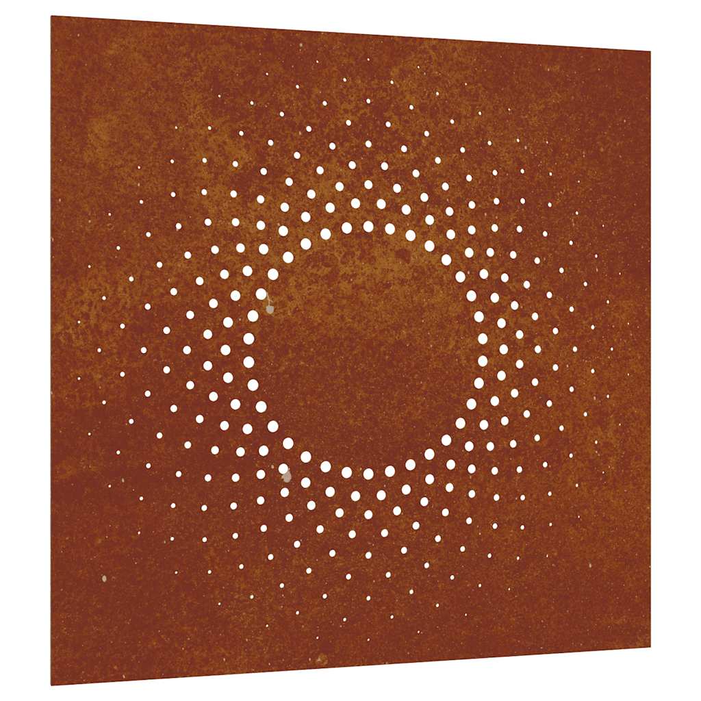 napmintás corten acél kerti faldísz 55 x 55 cm