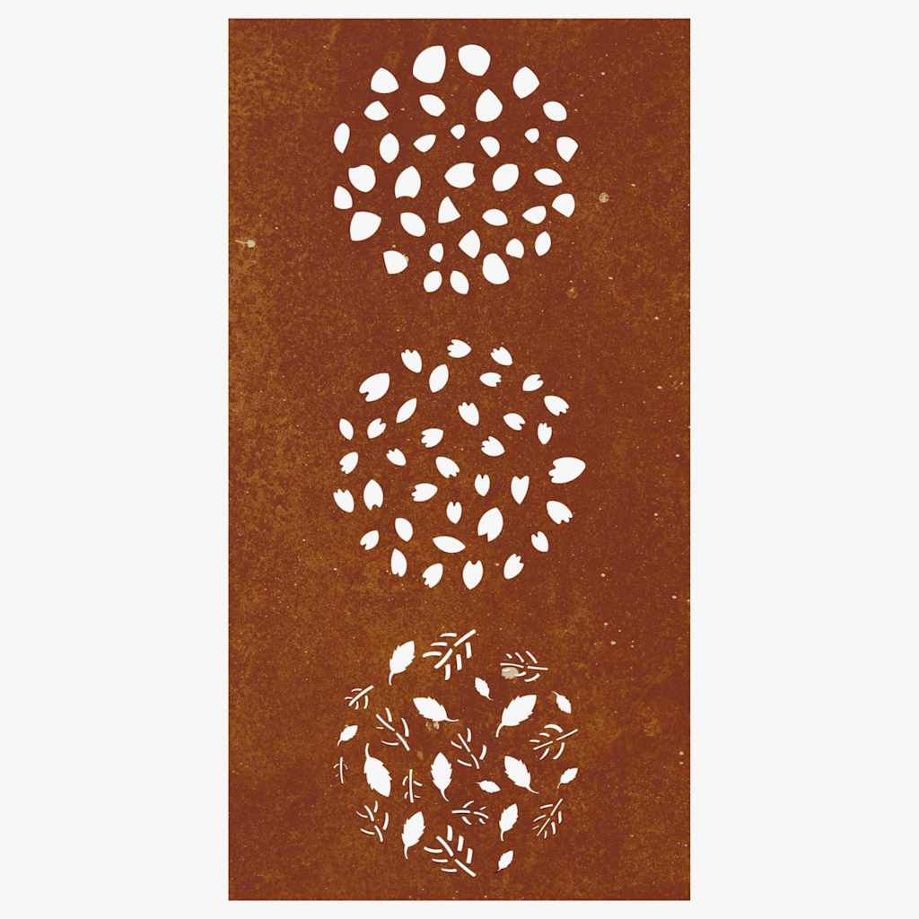 levélmintás corten acél kerti faldísz 105 x 55 cm