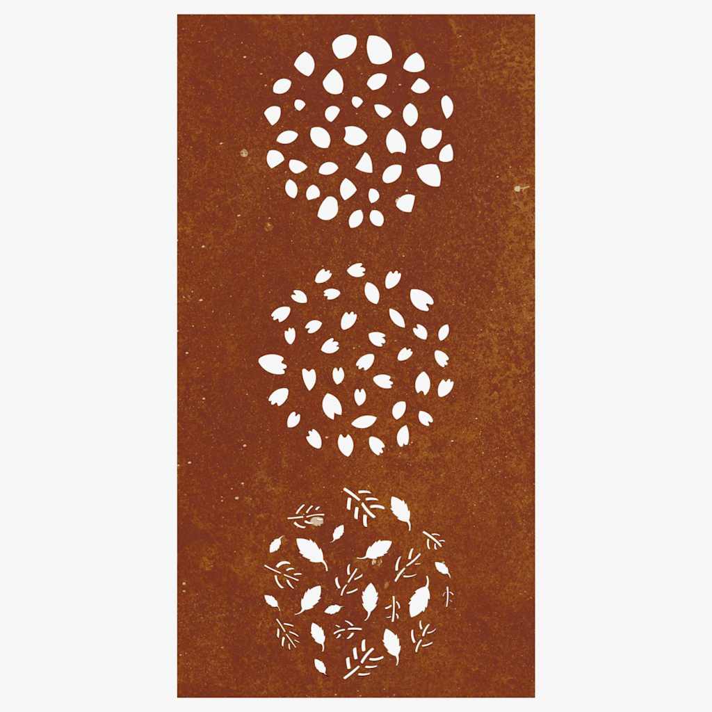 levélmintás corten acél kerti faldísz 105 x 55 cm