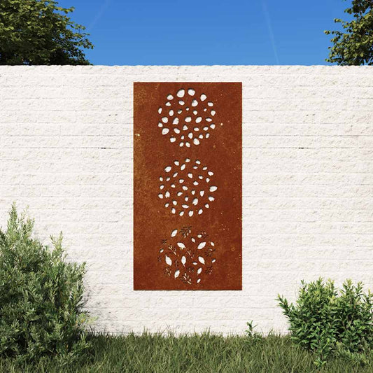 levélmintás corten acél kerti faldísz 105 x 55 cm