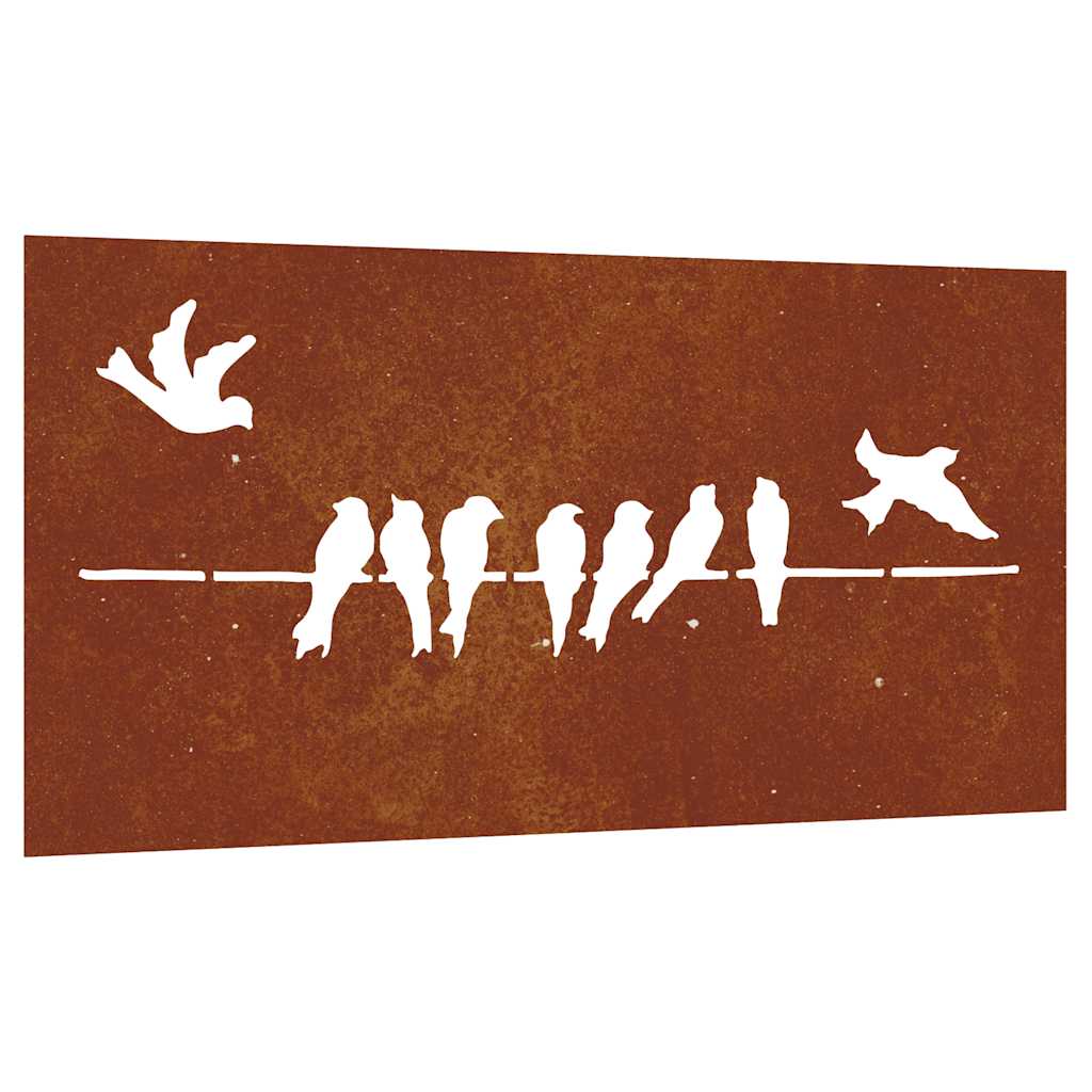 madármintás corten acél kerti faldísz 105 x 55 cm