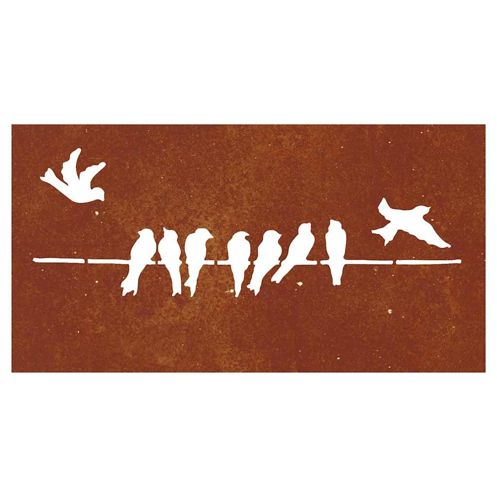 madármintás corten acél kerti faldísz 105 x 55 cm