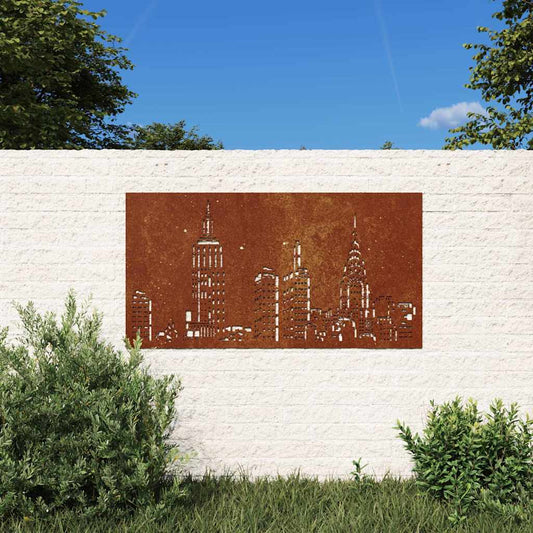 látkép mintás corten acél kerti faldísz 105 x 55 cm