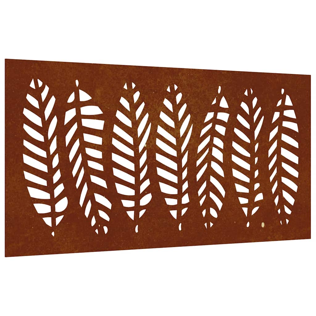 levélmintás corten acél kerti faldísz 105 x 55 cm