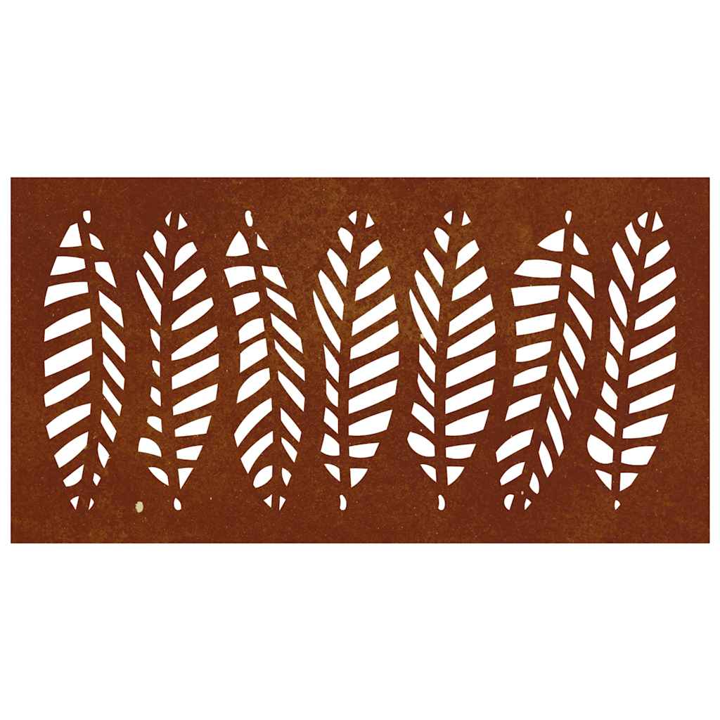 levélmintás corten acél kerti faldísz 105 x 55 cm