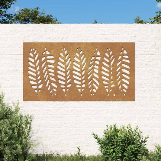 levélmintás corten acél kerti faldísz 105 x 55 cm
