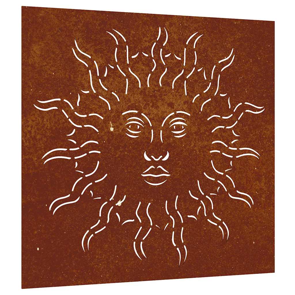 napmintás corten acél kerti faldísz 55 x 55 cm