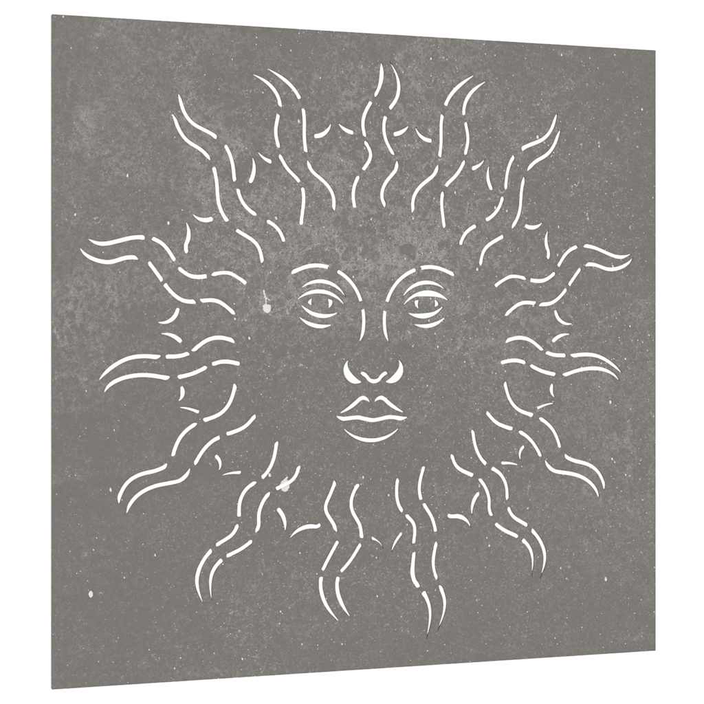 napmintás corten acél kerti faldísz 55 x 55 cm