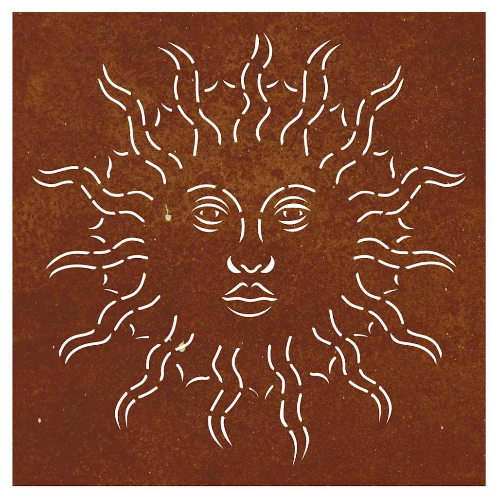 napmintás corten acél kerti faldísz 55 x 55 cm