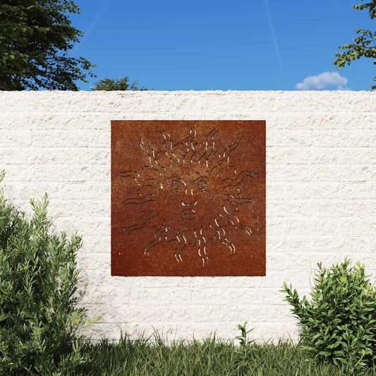 napmintás corten acél kerti faldísz 55 x 55 cm