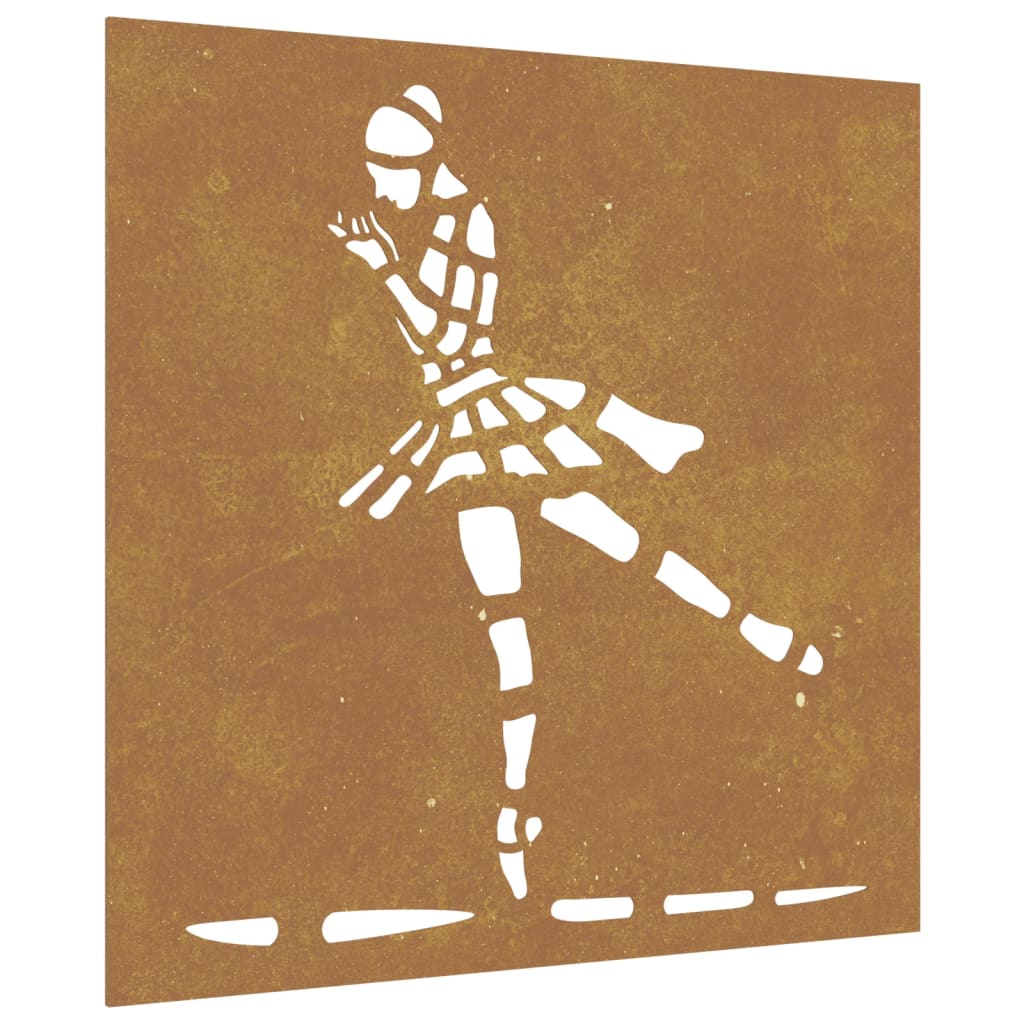 balett-táncos mintás corten acél kerti faldísz 105 x 55 cm