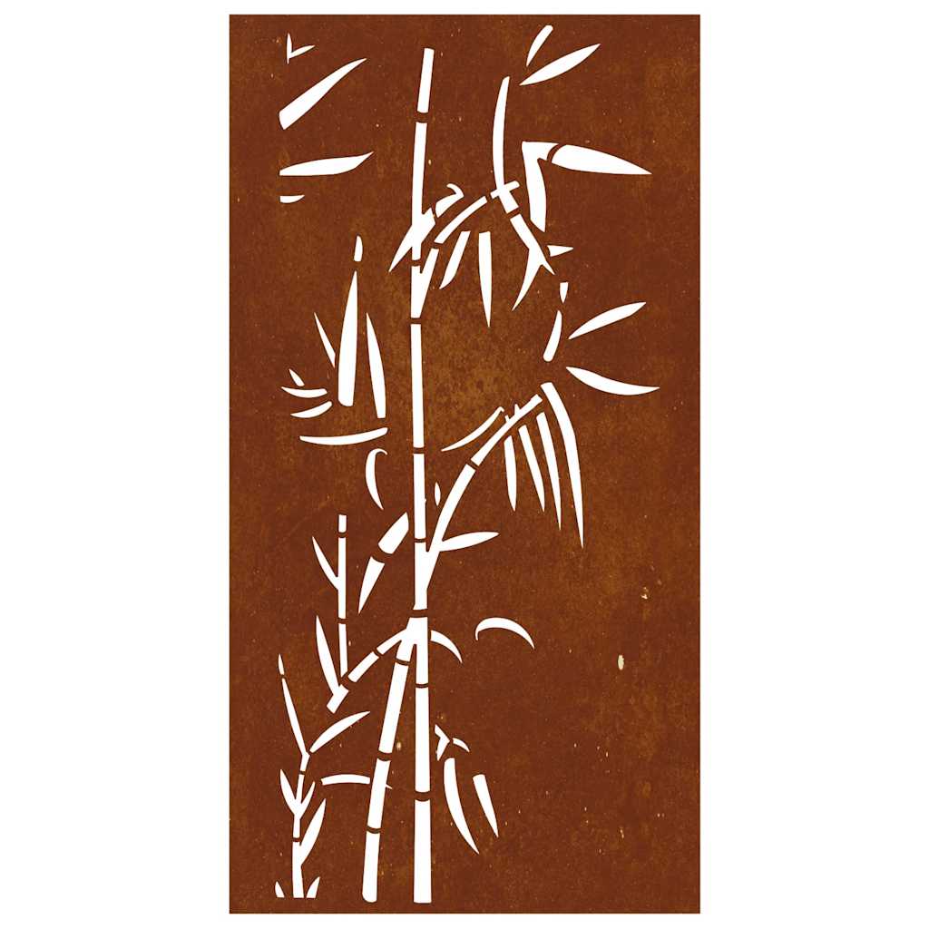 bambuszmintás corten acél kerti faldísz 105 x 55 cm