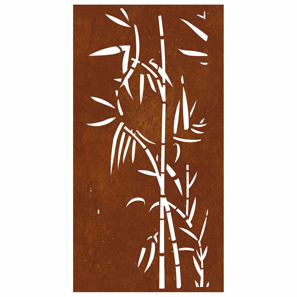 bambuszmintás corten acél kerti faldísz 105 x 55 cm