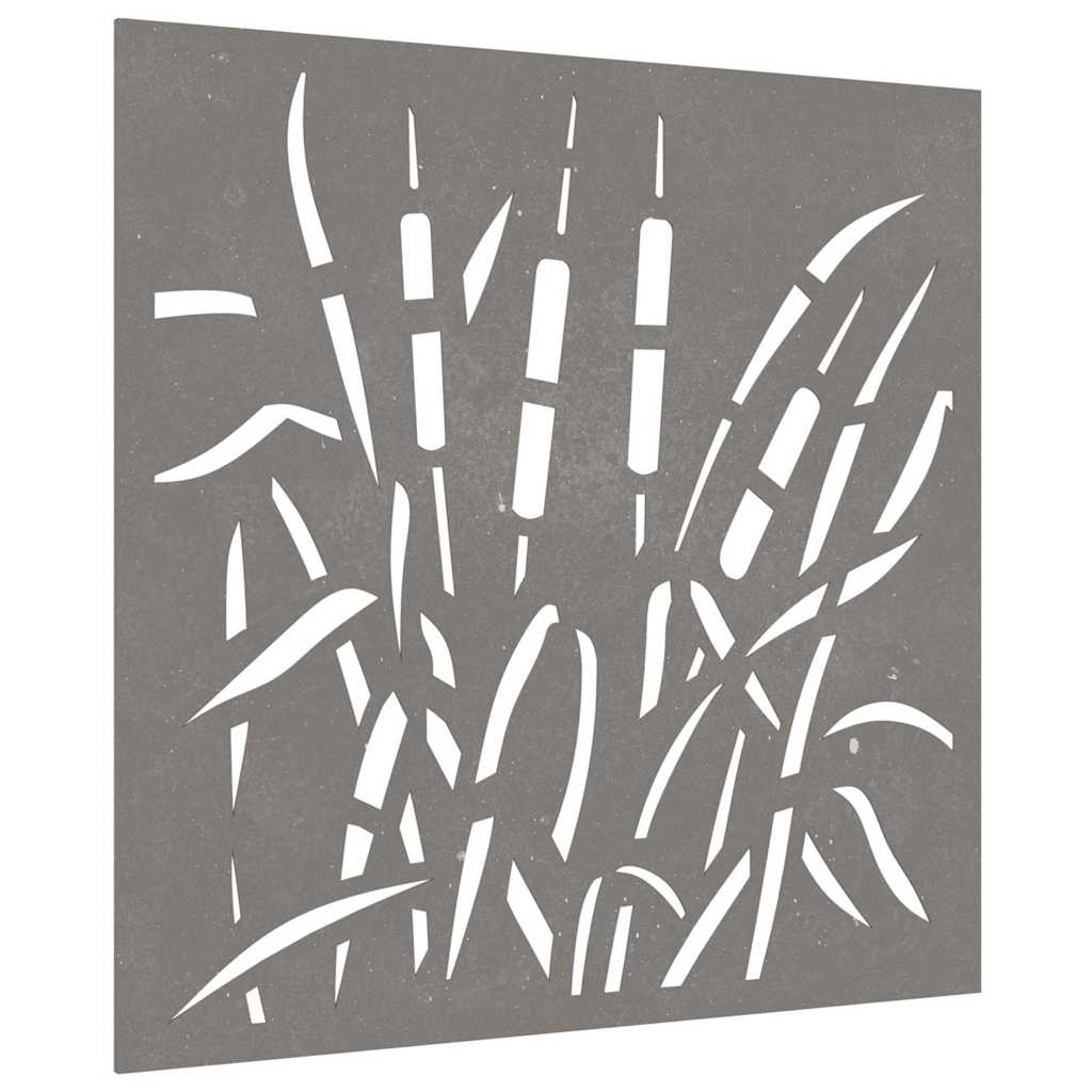 fűmintás corten acél kerti faldísz 55 x 55 cm
