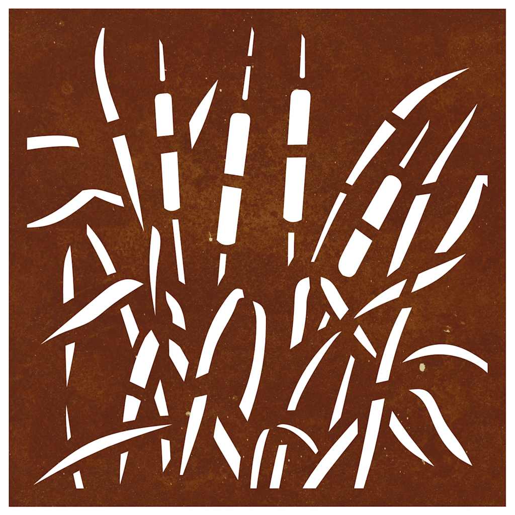 fűmintás corten acél kerti faldísz 55 x 55 cm