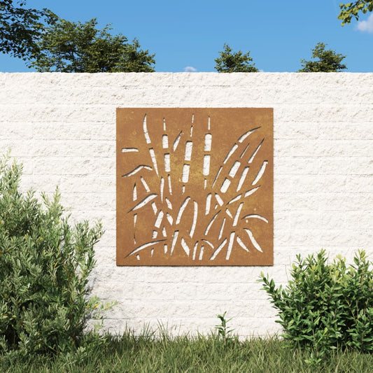 fűmintás corten acél kerti faldísz 55 x 55 cm