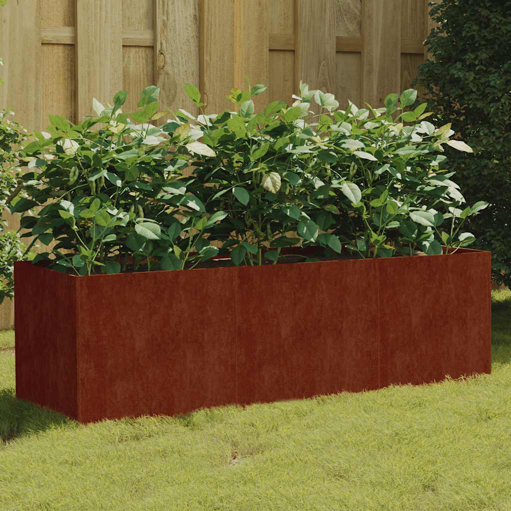 corten acél kerti magaságyás 120 x 40 x 40 cm