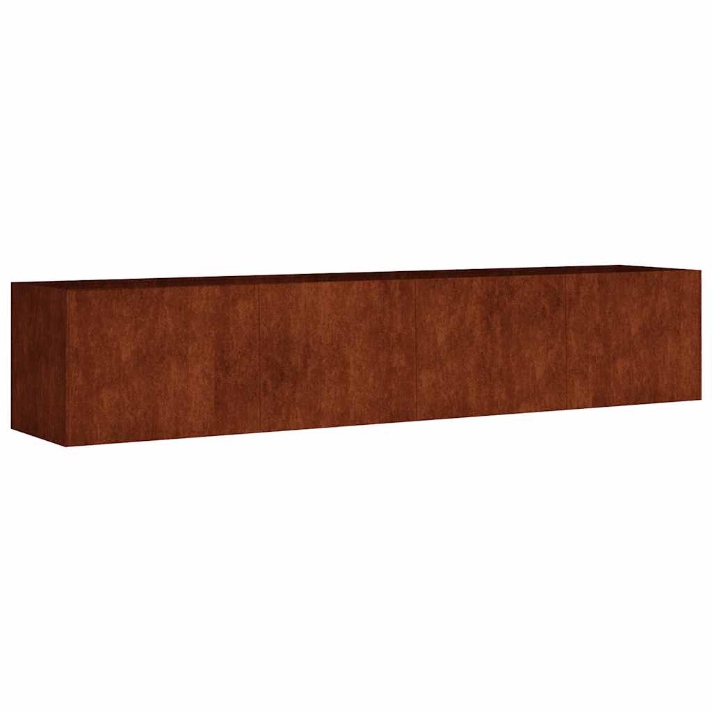 corten acél kerti magaságyás 200x40x40 cm
