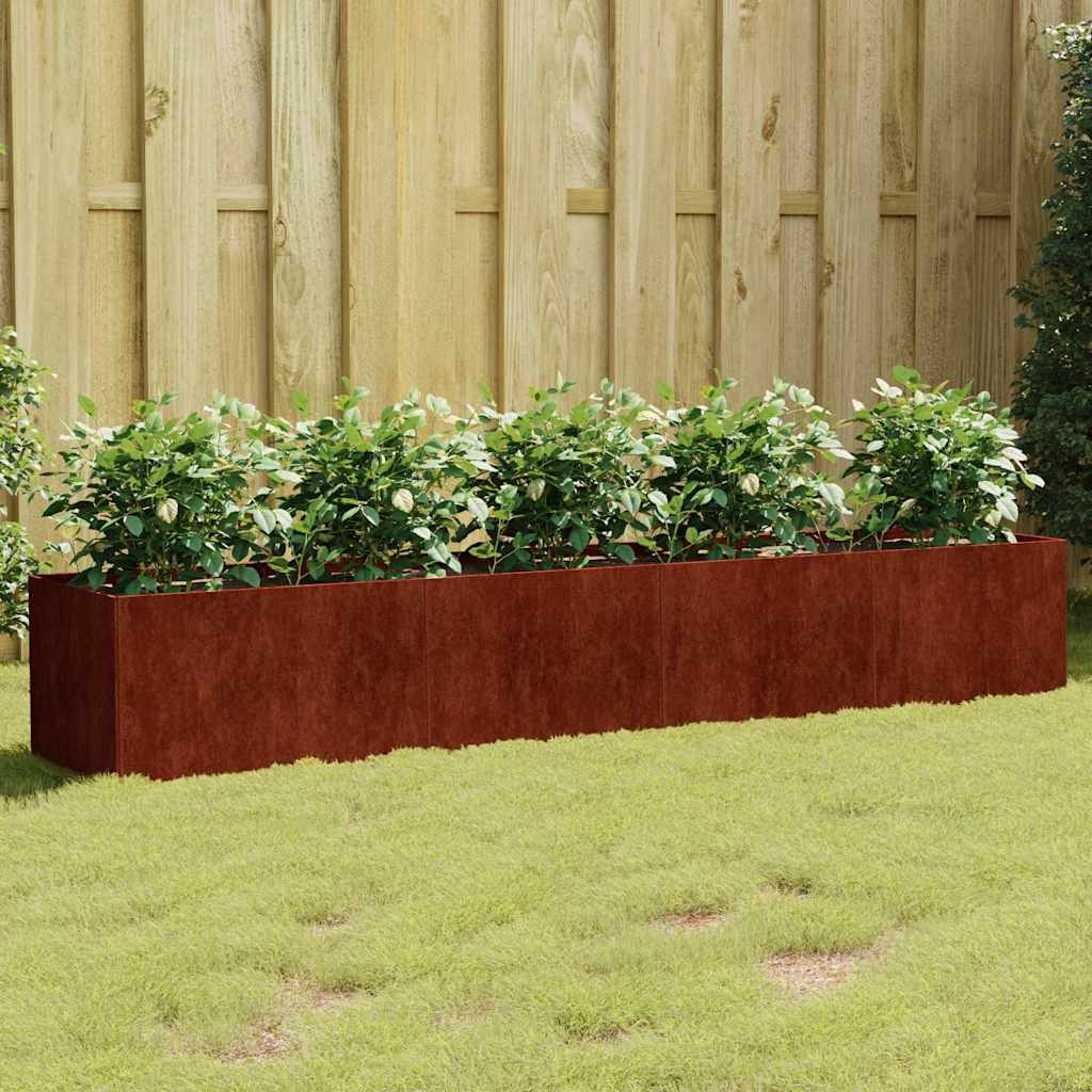corten acél kerti magaságyás 200x40x40 cm