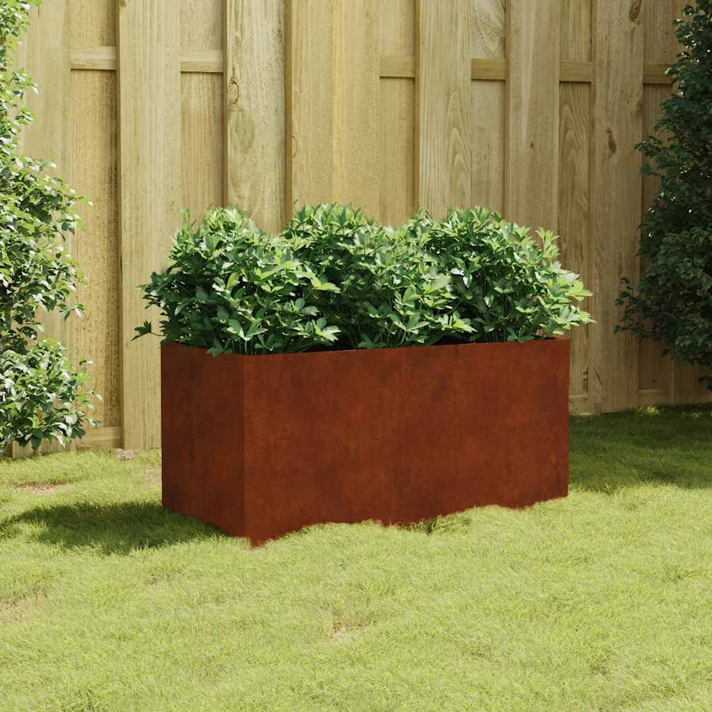 corten acél növénytartó 80 x 40 x 40 cm