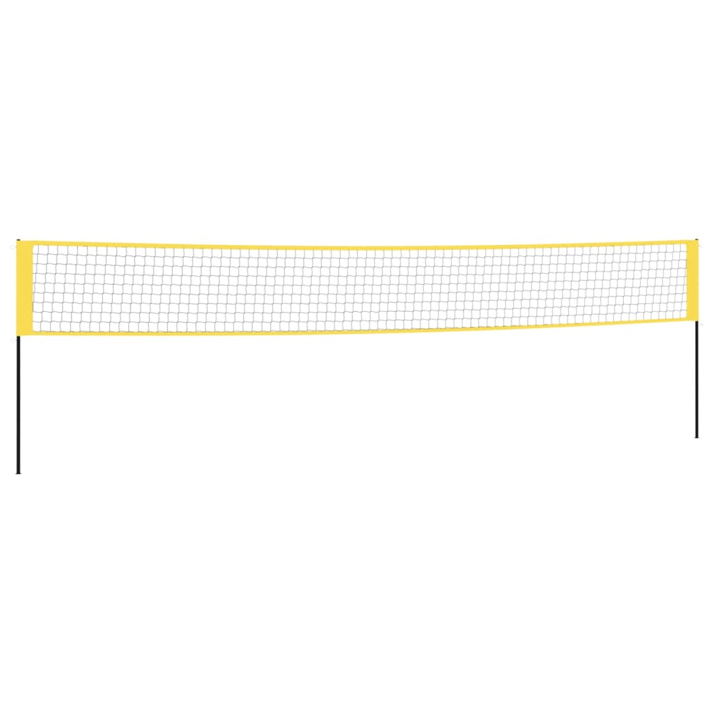 sárga és fekete PE szövet tollaslabda háló 600 x 155 cm