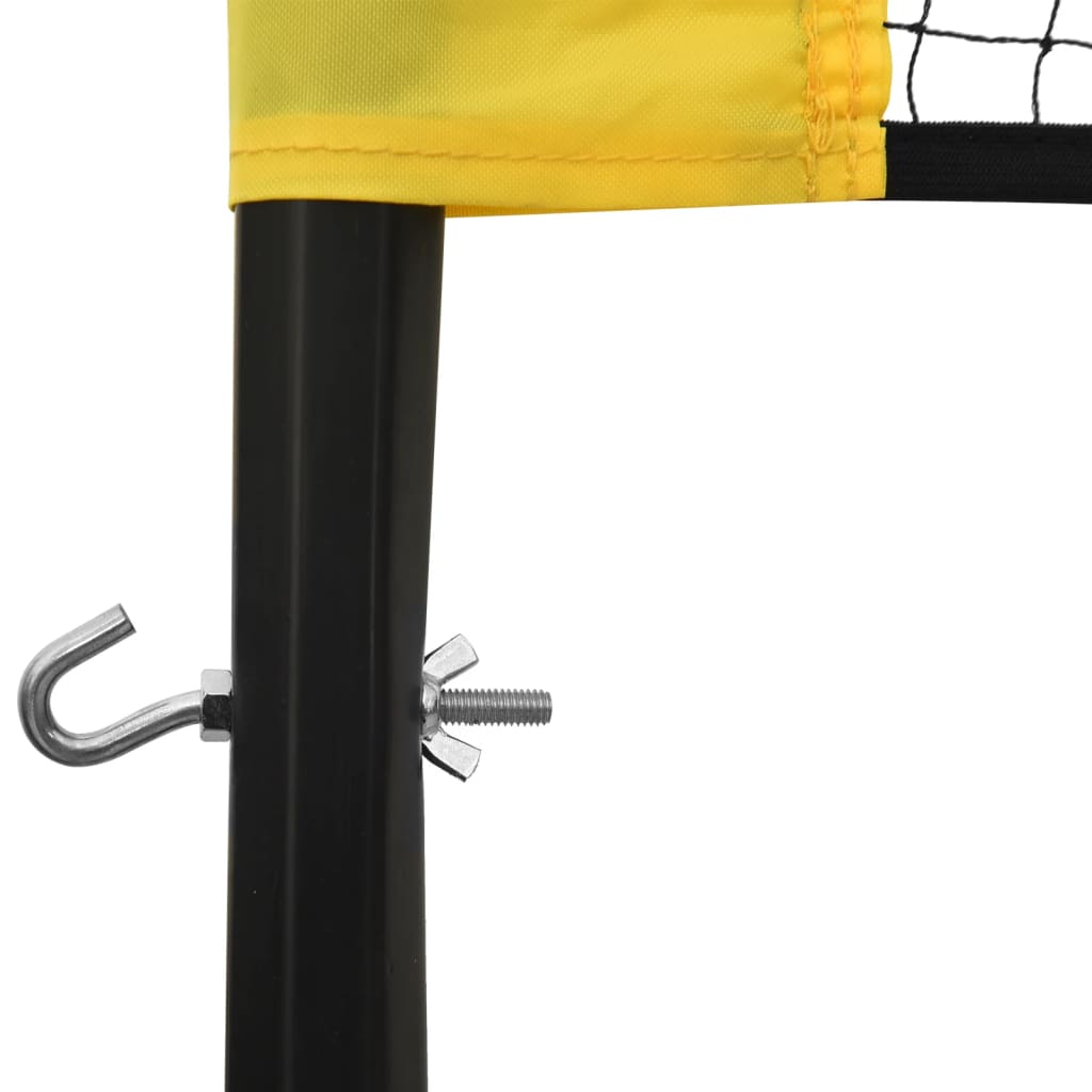 sárga és fekete PE szövet tollaslabda háló 600 x 155 cm
