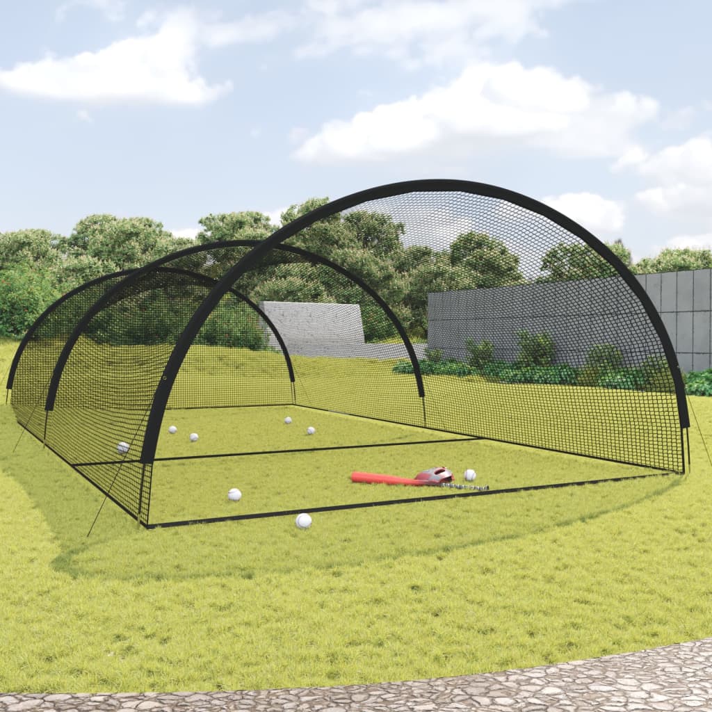 fekete poliészter baseball labdafogó háló 900x400x250 cm