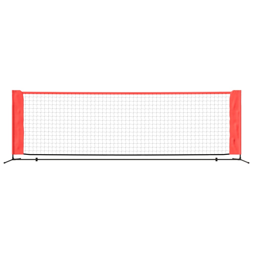 fekete és piros poliészter teniszháló 300x100x87 cm