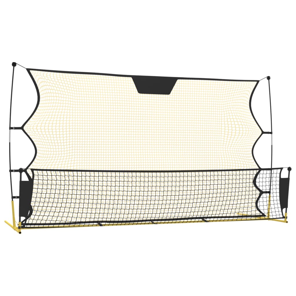 fekete és sárga poliészter foci-visszapattanó háló 183x85x120cm