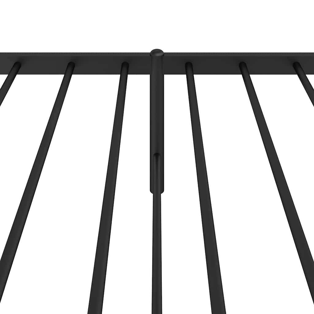 fekete fém ágykeret fejtámlával 80 x 200 cm