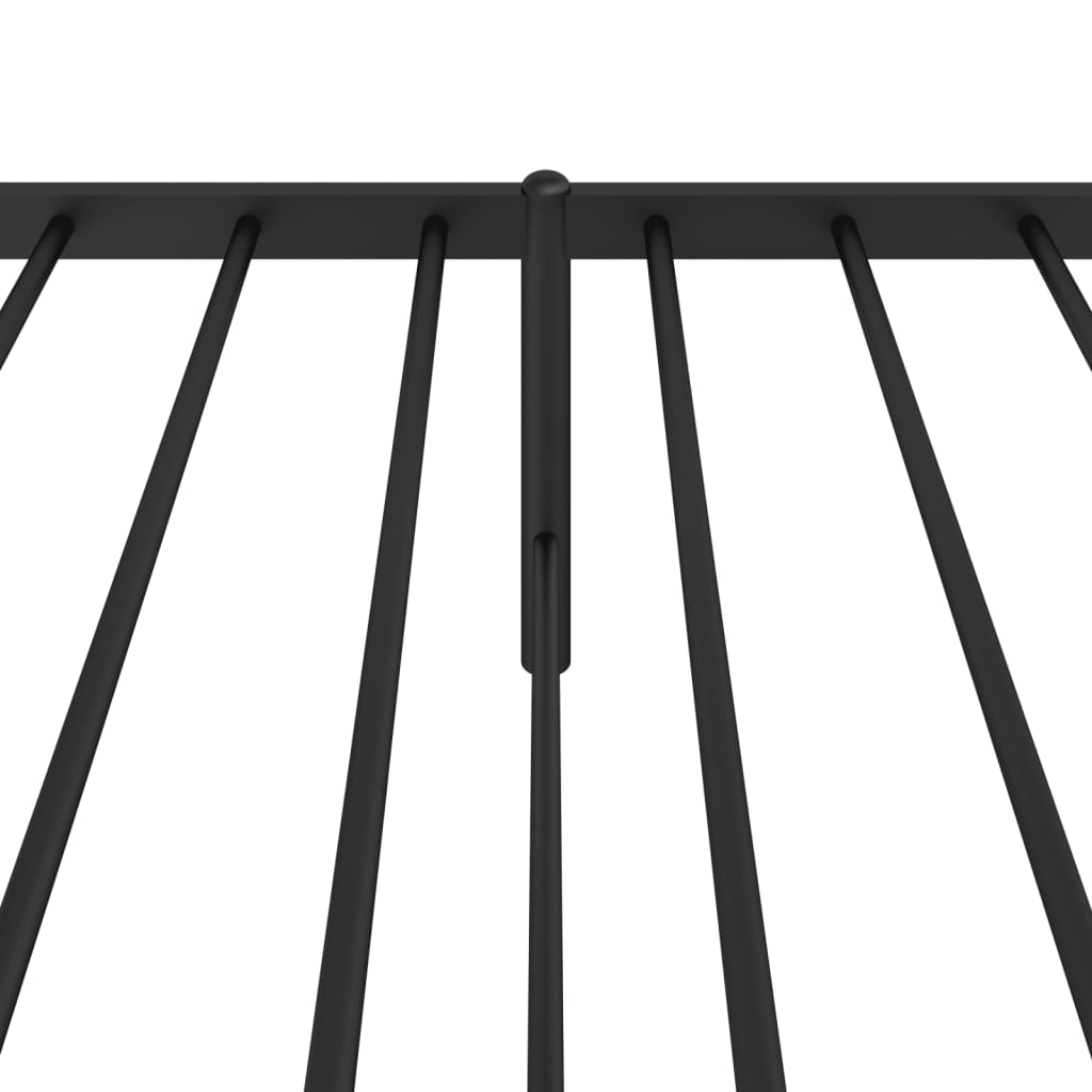 fekete fém ágykeret fejtámlával 107 x 203 cm