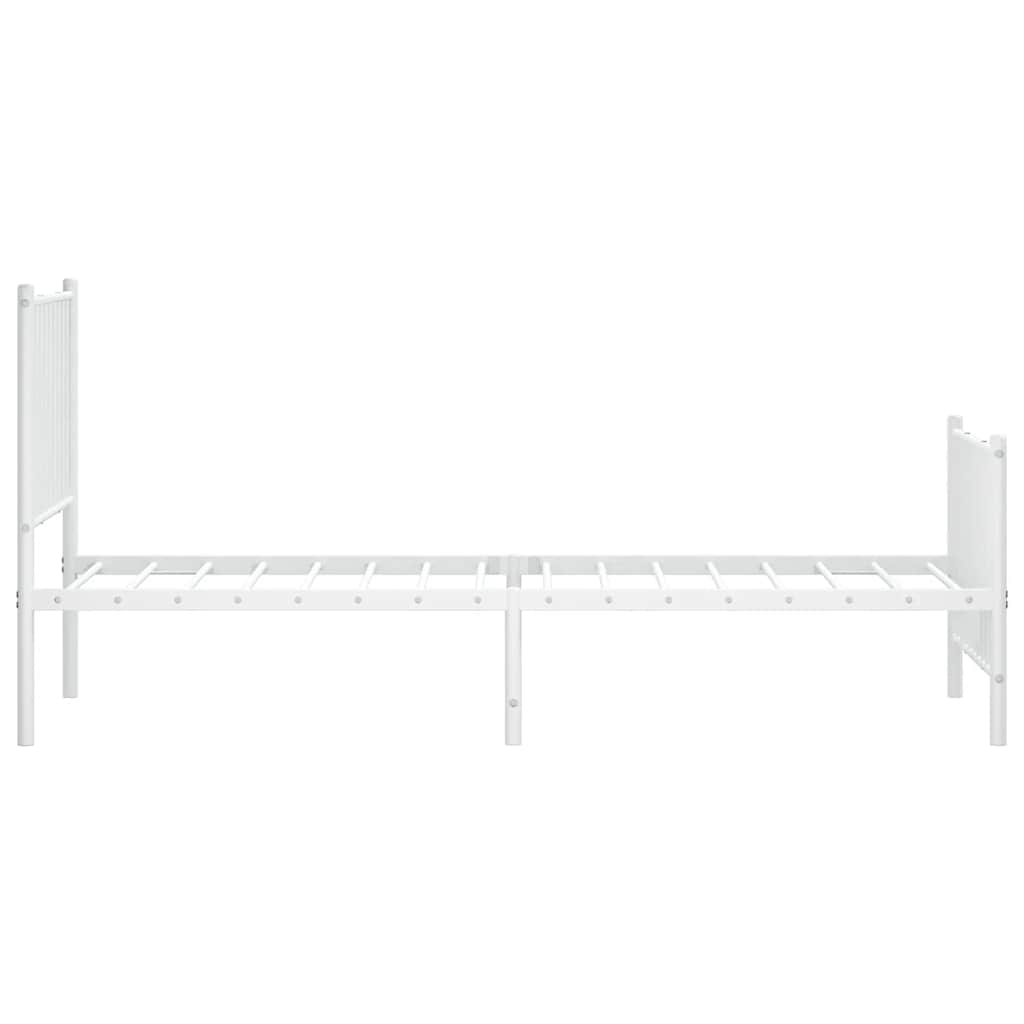 fehér fém ágykeret fej- és lábtámlával 80x200 cm
